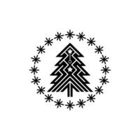 Modern Christmas Tree with Stars Minimalist Festive vector