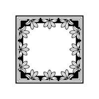 Elegant Art Deco Floral Frame on White Minimalist Element vector