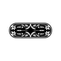 Elegant Black and White Floral Ornamental Element vector
