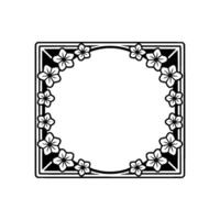 Elegant Floral Frame in Black and White Decorative Border. For Designs vector
