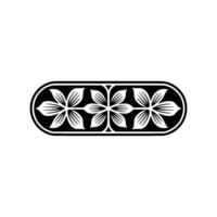 Elegant -Floral Border in Black and White. vector
