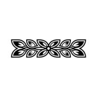 Elegant Floral Border in Black on White Decorative Element. vector