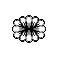 Geometric Floral Mandala in Black and White. vector
