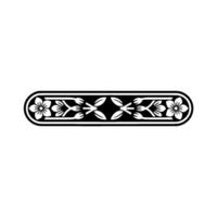 Elegant Floral Border Element Black and White. vector