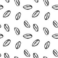Creative coffee doodle pattern design with artisanal coffee beans for various applications vector