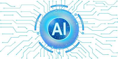 Circular artificial intelligence chip with interconnected circuits vector