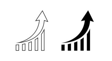 Bar graph growth icon isolated on white background. Chart increase sign symbol vector