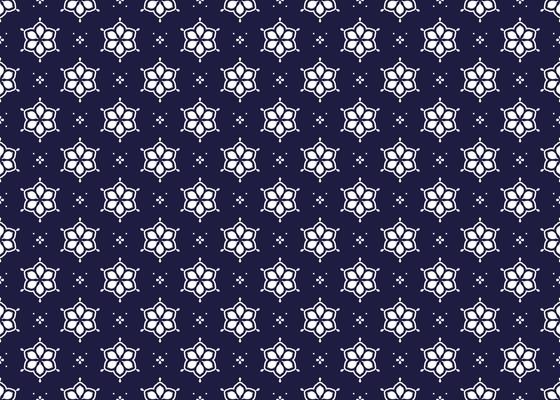 Seamless white floral blooming on dark blue background, ethnic fabric pattern, Portuguese style, design for cloth, carpet, batik.