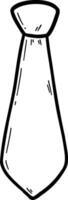 Hand drawn clothes and accessories outline doodle, Tie illustration with a simple design and outline. vector