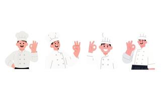 Chefs showing satisfaction with gestures vector