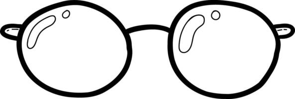 Hand drawn clothes and accessories outline doodle, Classic round eyeglasses illustration with thin frames. vector