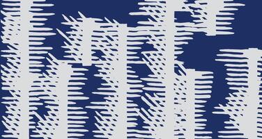 Hand drawn criss cross brush lines abstract bamboo weaving pattern, Japanese and ethnic wood carving, basketry texture background in white and blue, simple graphic for textile, carpet vector