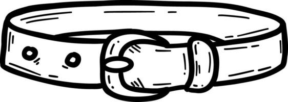 Hand drawn clothes and accessories outline doodle, Illustration of a simple belt with a buckle. vector