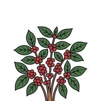 A tree with berries and leaves on it vector