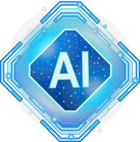 Artificial intelligence chip with interconnected circuits vector