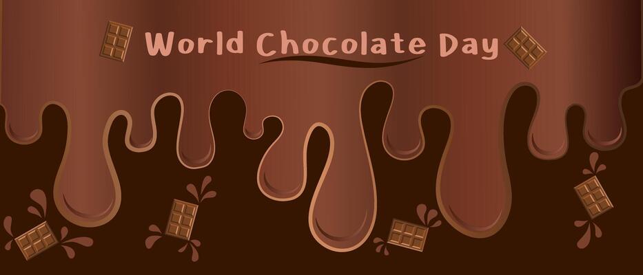 World Chocolate Day Template Banner Design with Chocolate Bars
