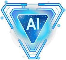 Dynamic triangular artificial intelligence chip on a circuit board vector