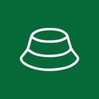 Stylish Bucket Hat Simple Line Art on Green Background for Fashion vector