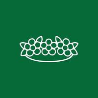 Elegant Floral Laurel Wreath Adorned with Charming Blooms Design vector