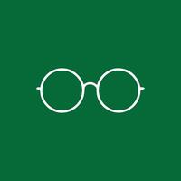 Elegant Round Glasses on Green Background A Simple Stylish Vision vector