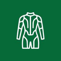 Sleek Wetsuit Design Line Art on Forest Green Perfect for Athletes vector