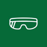 Eye Protection Symbol Safety First Line Art on a Forest Green Backdrop vector