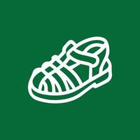 Elegant summer sandal graphic on a rich emerald green background vector