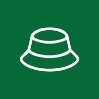 Charming Bucket Hat Illustration Simple Design on a Vibrant Green Field vector