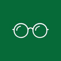 A Classic Pair of Round Glasses on a Rich Evergreen Background vector