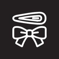 Hair Accessories Delightful Clip and Bow Design in Minimal Style vector