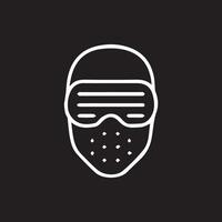 Icon of Protective Gear with Goggles and Mouth Guard Design Element vector