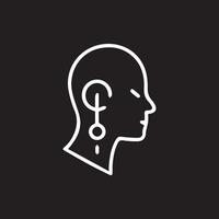 Minimalist Head Silhouette with Elegant Piercing Beautiful Design vector