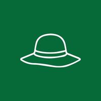 Elegant Wide Brimmed Hat Isolated on a Green Background Simple Design vector