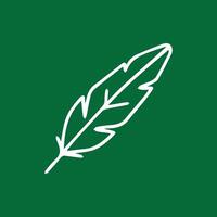 Elegant White Feather on Deep Green Evokes Peace and Serenity vector