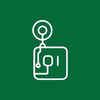 Minimalist Medical Device Icon on Green Background for Healthcare vector