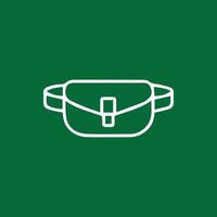 Sleek Belt Bag Icon on Green Canvas Essential Accessory Design vector