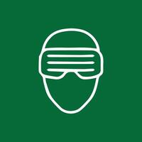 Cyberpunk Style VR Headset Goggles Minimalist Futuristic Aesthetic Design vector