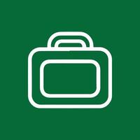 Sleek White Handbag Icon on a Rich Green Background Clean Design vector
