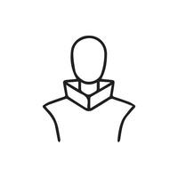 Minimalist Character Silhouette with Bold Collar Design Illustration vector