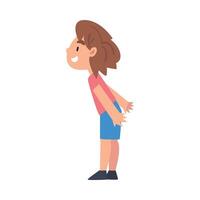 Side View of Cute Smiling Boy Character Illustration isolated on White Background vector