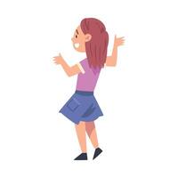 Side View of Cute Hapy Smiling Boy Cartoon Character Illustration on White Background vector