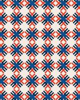 Geometric pattern design with block ornament motif with orange, blue and cream color combination. vector