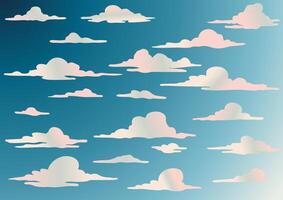 Gradient clouds set Dreamy sky vector