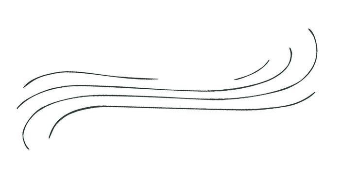 Abstract watercolor illustration of black wavy lines forming musical staff isolated background. Swirling winds or ocean waves sketch. For album covers, creative design projects with dynamic energy