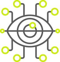 Iris Recognition Highlighted UX Stamp vector