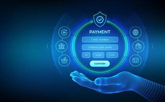 Digital payment interface with card details vector