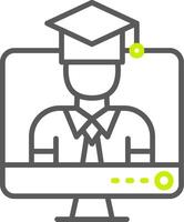 Online Student Streamlined Line Drawing vector