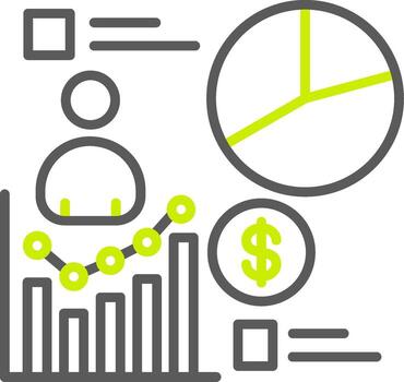 Estadísticas sensible cuadrícula visual vector