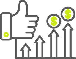 Thumb Up Custom Line Drawing vector