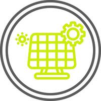 Solar Panel Elegant Line Drawing vector